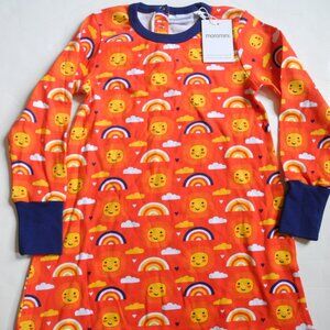 Mormomini sweden rainbow sunshine 100% organic cotton dress 104 110 4 5 NWT
